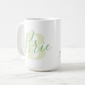Britische Bedeutung und grüner Text in Monogramm Kaffeetasse (Vorderseite Links)