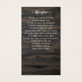 Britische Beileid-Gedenkkarte (Rückseite)