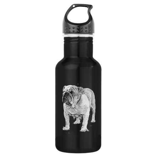 Britische Bulldogge Edelstahlflasche (Vorderseite)