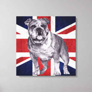 Britische Bulldogge - englische Leinwanddruck
