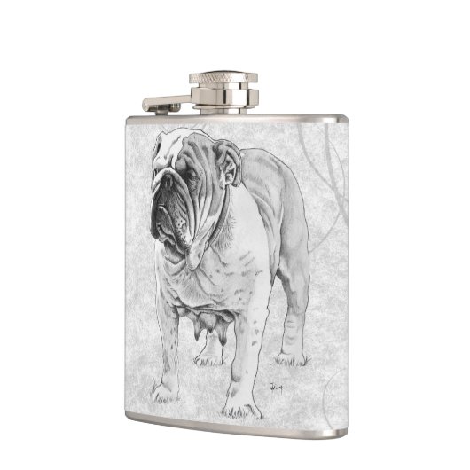Britische Bulldogge Flachmann (Links)