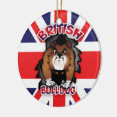 Britische Bulldogge - Gewerkschafts-Jack - Keramik Ornament (Links)