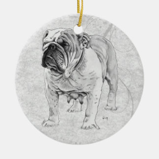Britische Bulldogge Keramikornament