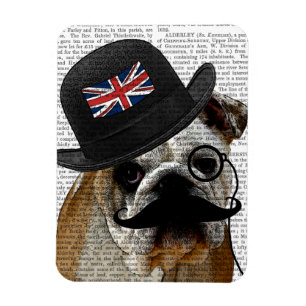 Britische Bulldogge und Melone Magnet
