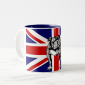 Britische Bulldogge Zweifarbige Tasse (Vorderseite Links)