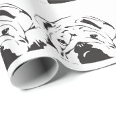 Britische Bulldoggen-Schablone Geschenkpapier (Rolleneckpunkt)
