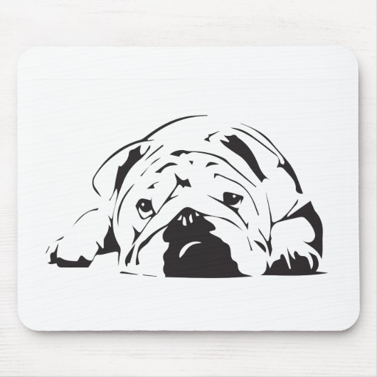 Britische Bulldoggen-Schablone Mousepad (Vorne)