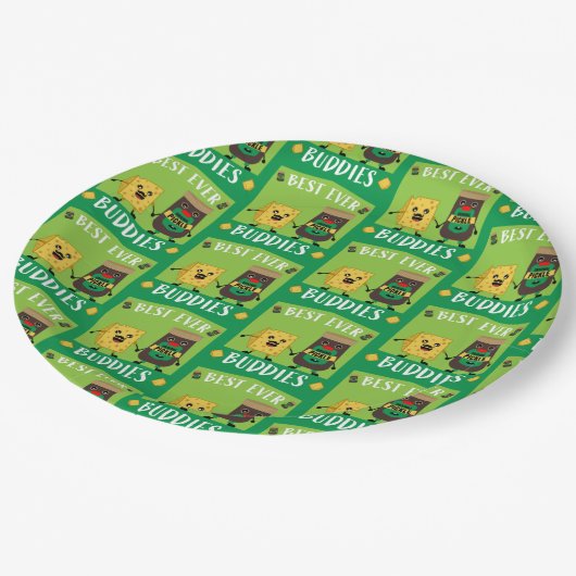 Britische Cheddar-Käse- und Pickle-Liebhaber Pappteller (Schrägansicht)