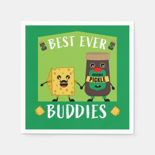 Britische Cheddar-Käse- und Pickle-Liebhaber Serviette (Vorderseite)