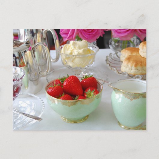 Britische Cream-Tea-Postkarte Postkarte (Vorderseite)