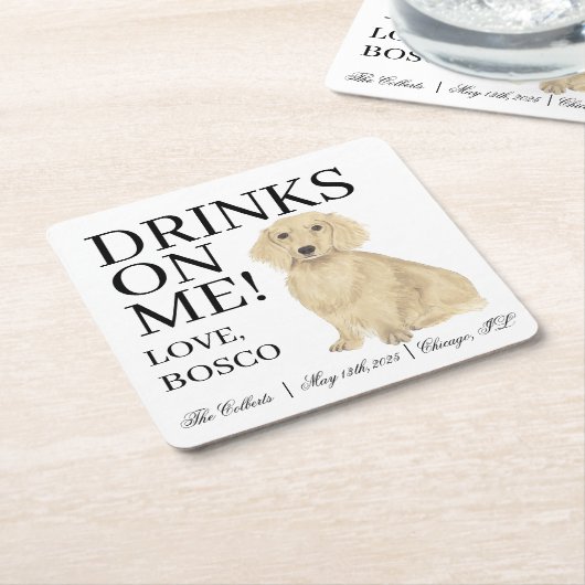 Britische Creme-Dackel Rechteckiger Pappuntersetzer (angewinkelt)