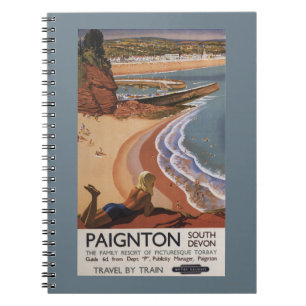 Britische Eisenbahn Girl Blick über die Klippe Notizblock