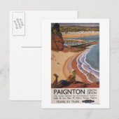 Britische Eisenbahn Girl Blick über die Klippe Postkarte (Vorne/Hinten)