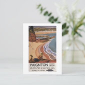 Britische Eisenbahn Girl Blick über die Klippe Postkarte (Stehend Vorderseite)