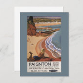 Britische Eisenbahn Girl Blick über die Klippe Postkarte (Vorne/Hinten)