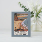 Britische Eisenbahn Girl Blick über die Klippe Postkarte (Stehend Vorderseite)