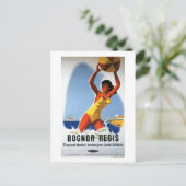 Britische Eisenbahn-Girl und Beachball-Poster Postkarte (Stehend Vorderseite)