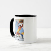 Britische Eisenbahn-Girl und Beachball-Poster Tasse (Vorderseite Links)