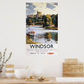 Britische Eisenbahn Windsor Castle Thames Poster (Küche)
