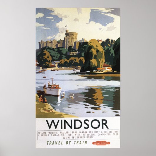 Britische Eisenbahn Windsor Castle Thames Poster (Vorne)
