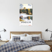 Britische Eisenbahn Windsor Castle Thames Poster Leinwanddruck (Insitu (Schlafzimmer))
