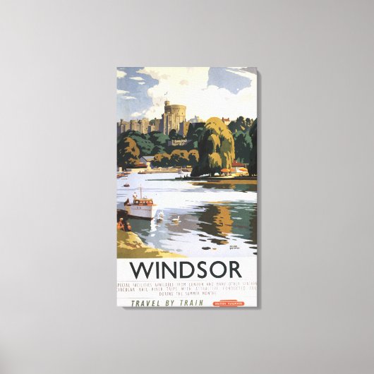 Britische Eisenbahn Windsor Castle Thames Poster Leinwanddruck (Vorderseite)