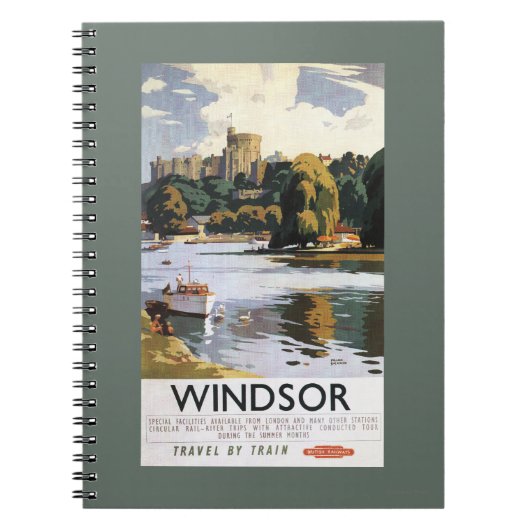 Britische Eisenbahn Windsor Castle Thames Poster Notizblock (Vorderseite)
