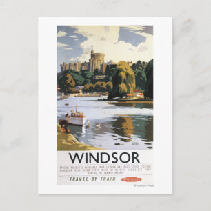 Britische Eisenbahn Windsor Castle Thames Poster Postkarte