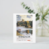 Britische Eisenbahn Windsor Castle Thames Poster Postkarte (Stehend Vorderseite)