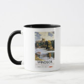 Britische Eisenbahn Windsor Castle Thames Poster Tasse (Links)