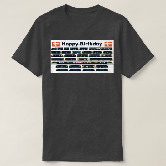 BRITISCHE EISENBAHNKARTE BLAUE LOCOMOTIVA GEBURTST T-Shirt (Design vorne)