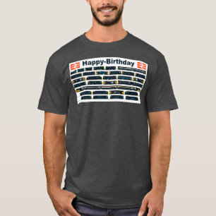 BRITISCHE EISENBAHNKARTE BLAUE LOCOMOTIVA GEBURTST T-Shirt