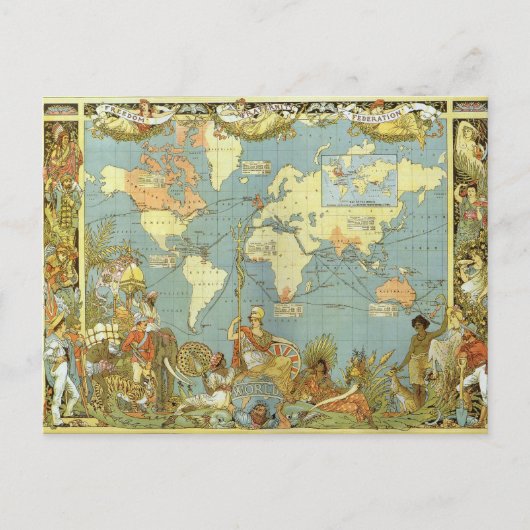 britische Empire Map Postkarte (Vorderseite)