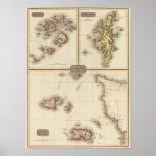 Britische entferntinseln Jersey und Guernsey Poster