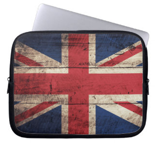 Britische Fahne aus alten Holz Laptopschutzhülle