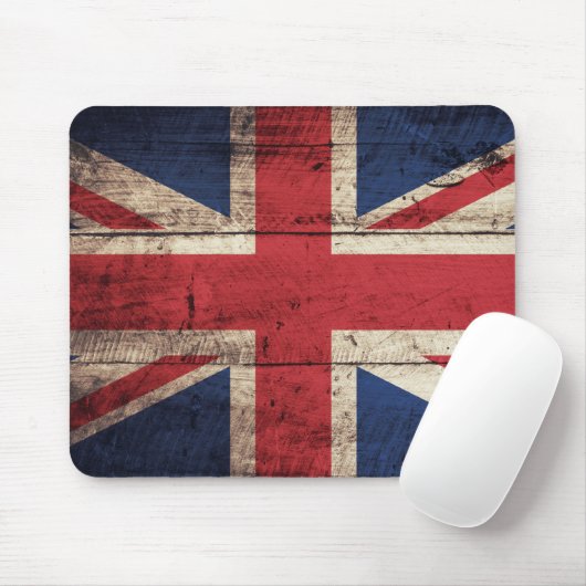 Britische Fahne aus alten Holz Mousepad (Mit Mouse)