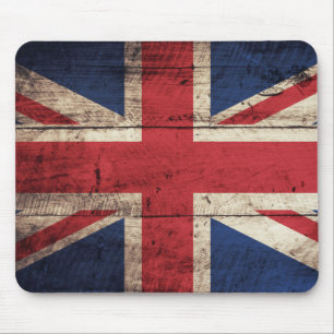 Britische Fahne aus alten Holz Mousepad