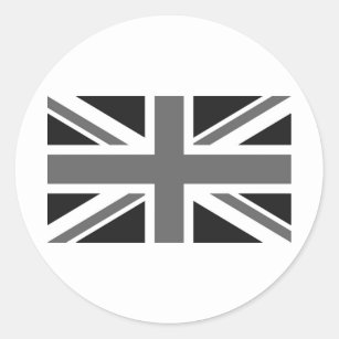 Britische Fahne für Schwarz und Weiß Runder Aufkleber