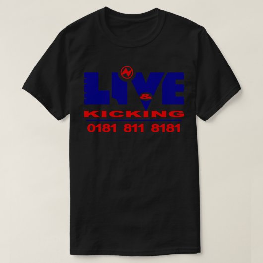 Britische Fernsehshow mit Live und Kicker T-Shirt (Design vorne)