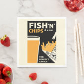 Britische Fische und Chips Serviette (Beispiel)