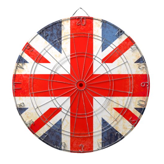 Britische Flagge - altes Dartboard Dartscheibe (vorne)