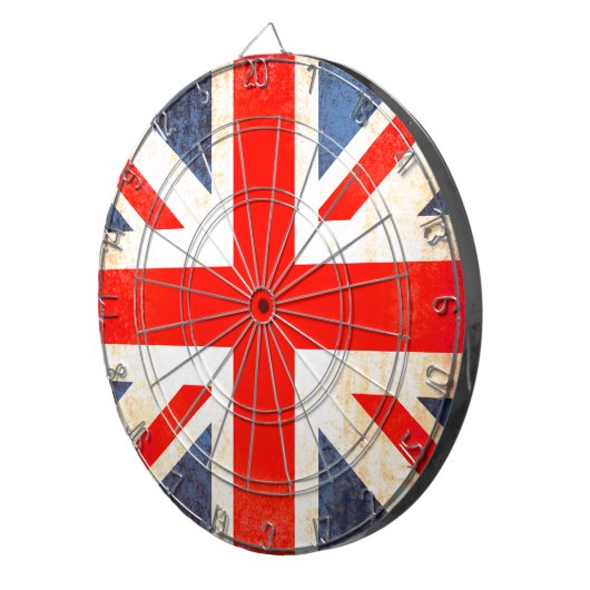 Britische Flagge - altes Dartboard Dartscheibe (Vorderseite rechts)