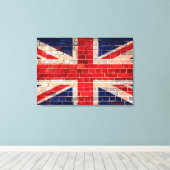 Britische Flagge an einer Ziegelmauer Leinwanddruck (Insitu (Holzboden))