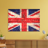 Britische Flagge an einer Ziegelmauer Leinwanddruck (Insitu (Wohnzimmer))