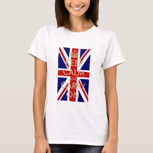 Britische Flagge Behalte Calm t Shirt für Frauen (Vorderseite)