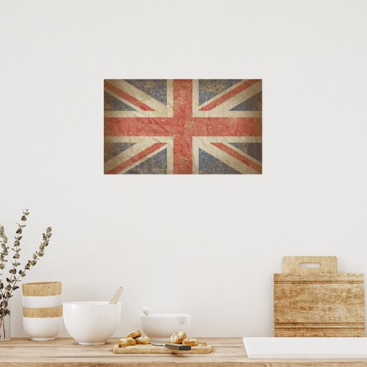 Britische Flagge beunruhigt Poster (Küche)