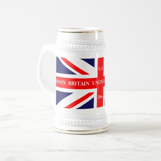 Britische Flagge Bierglas (Vorderseite Links)