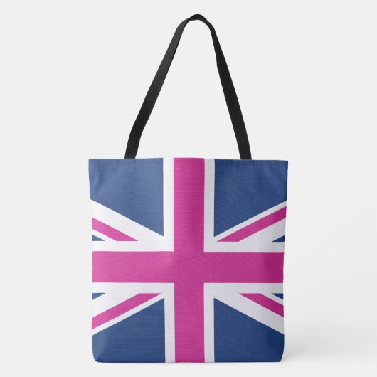 Britische Flagge - Blau u. Rosa Tasche (Vorderseite)