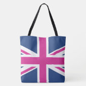 Britische Flagge - Blau u. Rosa Tasche (Rückseite)