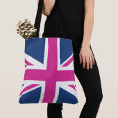 Britische Flagge - Blau u. Rosa Tasche (Von Nahem)